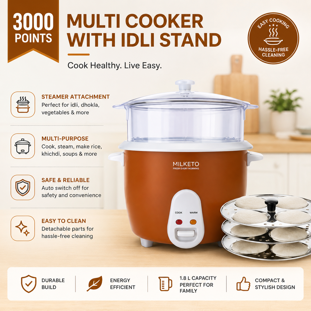 Multi Cooker With Idli Stand